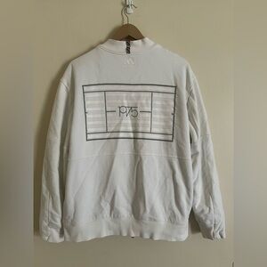 2016 Adidas Arthur Ashe 1975 Tennis Court Bomber Jacket Size L *HAS FLAWS*